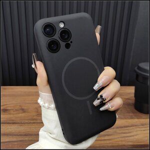Matte Black Liquid Silicone Magnetic Case